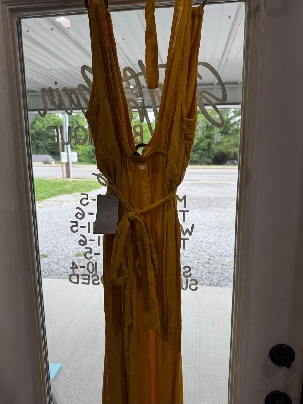 J for Justify Mustard Yellow Halter Jumpsuit with Ring Details